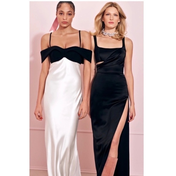 Brandon Maxwell Off-The-Shoulder Silk Draped Gown BNWT - Picture 3 of 11